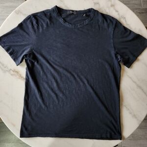 SOLD 🖤 Theory Men's Slub Short Sleeve Navy Blue Cotton Crew T-Shirt